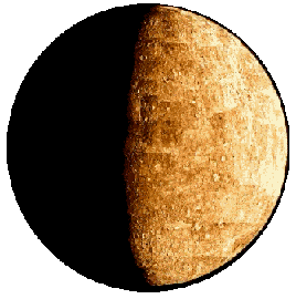 Merkur halb beleuchtet